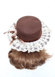 画像3: axes femme / 巻きバラレースカンカン帽  茶 Y-25-10-06-020-AX-AC-SZ-ZY (3)