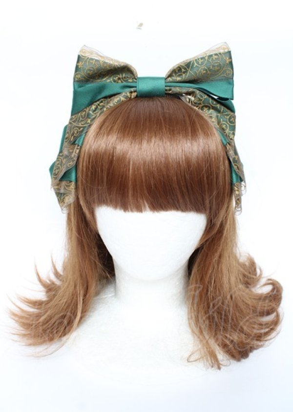 画像1: Innocent World / オーガンジーリボンカチューシャ  グリーン Y-25-10-06-022-IW-AC-SZ-ZY (1)