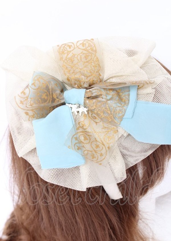 画像2: metamorphose / Fantasy parade円形チュールフリルカチューシャ  サックス Y-25-10-06-023-ME-AC-SZ-ZY (2)