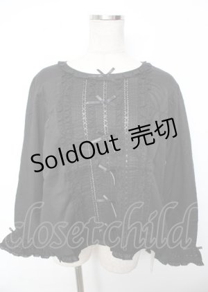 画像: PINK HOUSE / ローンフリルブラウス F 黒 Y-25-10-07-026-LO-BL-SZ-ZY