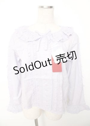 画像: PINK HOUSE / リボン使いローンブラウス F ラベンダー Y-25-10-07-005-LO-BL-SZ-ZY