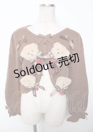 画像: PINK HOUSE / クマモチーフ付きカーディガン F ブラウン Y-25-10-07-033-LO-TO-SZ-ZY
