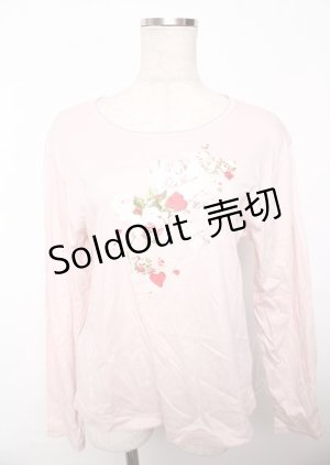 画像: PINK HOUSE / オーナメントローズプリントカットソー F ピンク Y-25-10-07-042-LO-TO-SZ-ZY