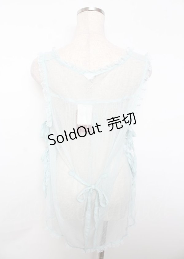 画像2: PINK HOUSE / ドットチュールタブリエ F サックス Y-25-10-07-046-LO-TO-SZ-ZY (2)