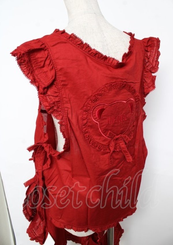 PINK HOUSE / Flower Picnicのローンタブリエ F 赤 Y-25-10-07