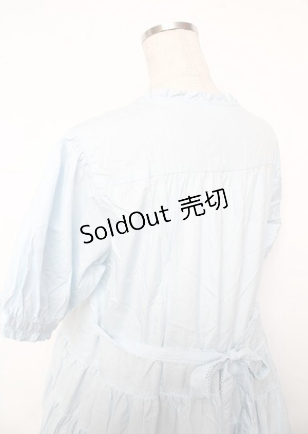 画像5: PINK HOUSE / ピコフリル使いロングワンピース F サックス Y-25-10-07-054-LO-OP-SZ-ZY (5)