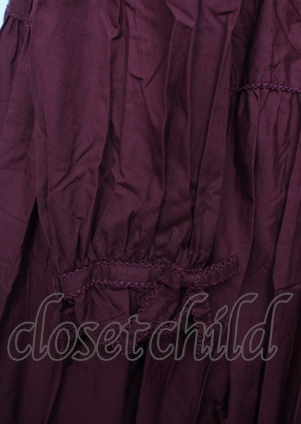 画像5: PINK HOUSE / 小花刺繍入りフリルワンピース F ボルドー Y-25-10-07-055-LO-OP-SZ-ZY (5)