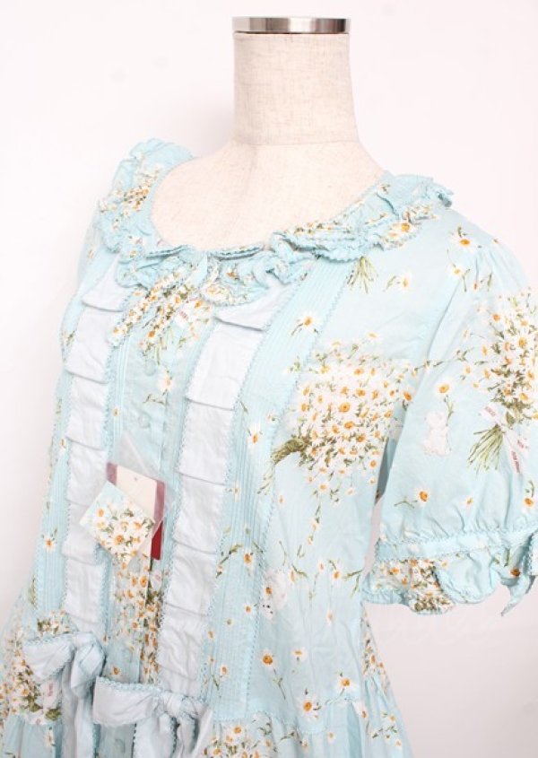 画像3: PINK HOUSE / スマイリーマーガレットプリントワンピース F サックス Y-25-10-07-056-LO-OP-SZ-ZY (3)