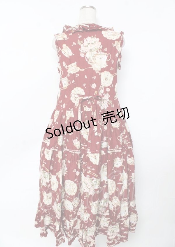 画像2: PINK HOUSE / ティータイムプリントワンピース F 赤 Y-25-10-07-057-LO-OP-SZ-ZY (2)