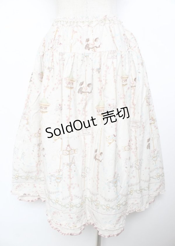 画像2: PINK HOUSE / メリーゴーラウンドプリントスカート F ハッカ Y-25-10-07-063-LO-SK-SZ-ZY (2)
