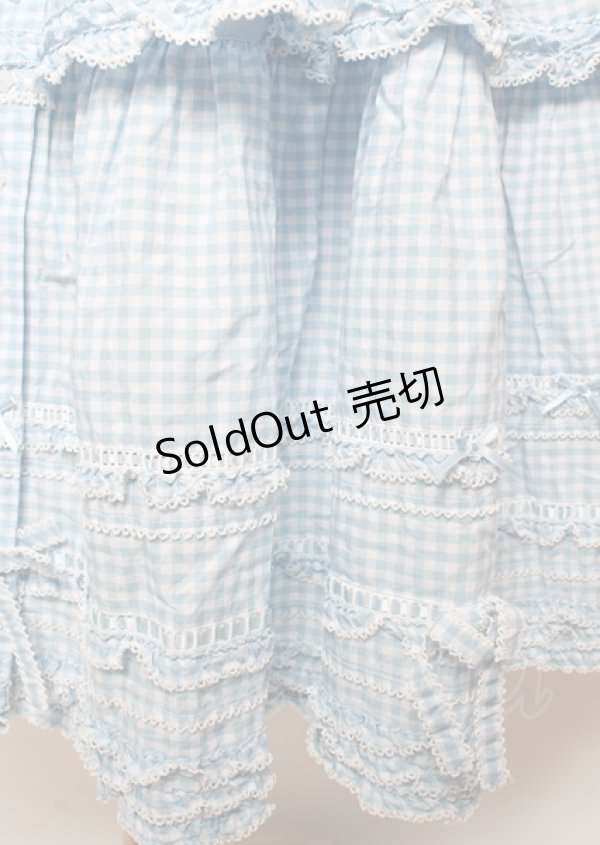 画像4: PINK HOUSE / ピコフリルリボンティアードスカート F サックス Y-25-10-07-064-LO-SK-SZ-ZY (4)