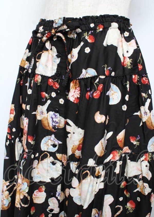 画像3: PINK HOUSE / スイーツスプリングバニープリントパッチワークスカート F 黒 Y-25-10-07-066-LO-OP-SZ-ZY (3)