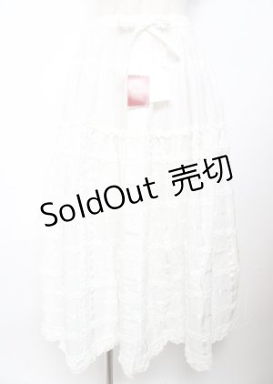 画像: PINK HOUSE / フリル使いスカート F 白 Y-25-10-07-070-LO-SK-SZ-ZY