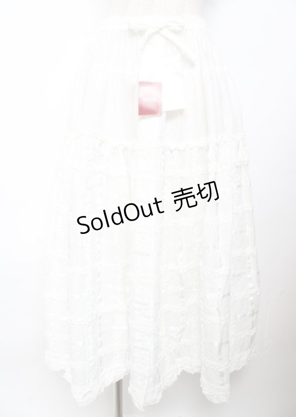 画像1: PINK HOUSE / フリル使いスカート F 白 Y-25-10-07-070-LO-SK-SZ-ZY (1)