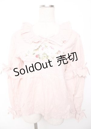 画像: PINK HOUSE / Berry Rose刺繍入りブラウス F ピンク Y-25-10-07-015-LO-BL-SZ-ZY