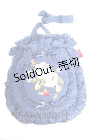 画像: PINK HOUSE / Berry Rose刺繍アップリケ付きフリルポシェット  ブルー Y-25-10-10-066-LO-BG-SZ-ZY