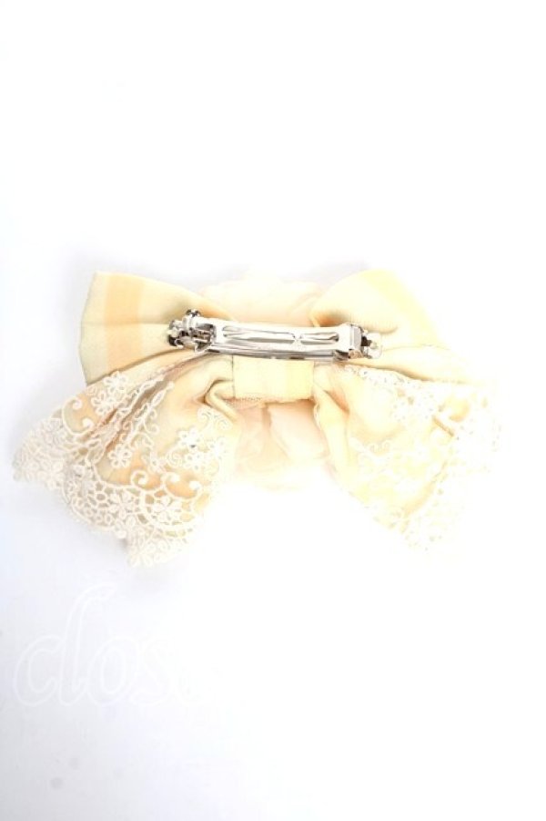 画像2: LIEF / ティーパーティリボンバレッタ  イエロー Y-25-10-10-007-LO-SK-SZ-ZY (2)