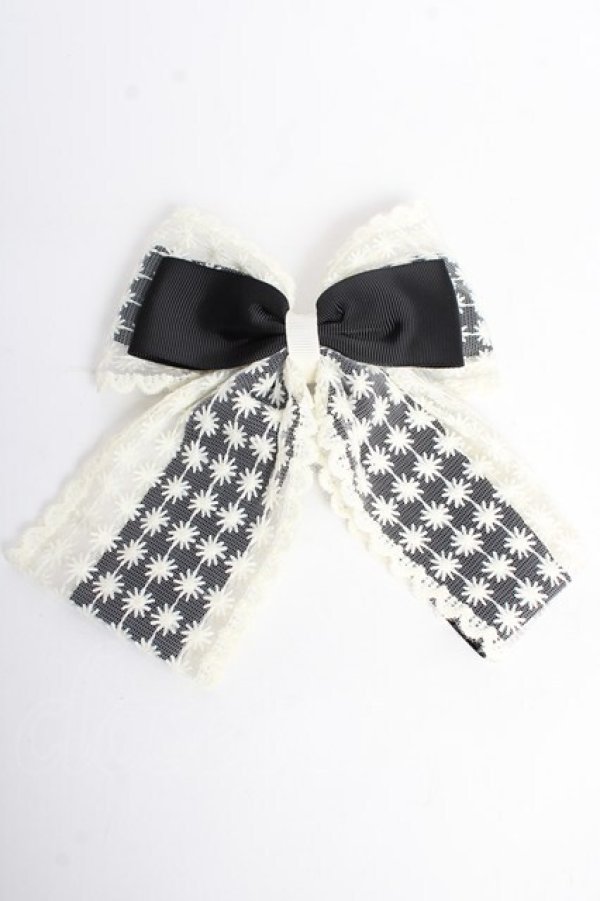 画像1: m petit by misako / TT*AMリボンクリップ  中黒 Y-25-10-10-008-LO-AC-SZ-ZT488-F002 (1)