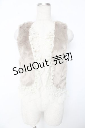 画像: axes femme / フェイクファーレーシーベスト M グレージュ Y-25-10-10-083-AX-TO-SZ-ZI