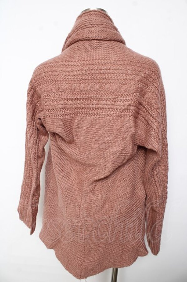 画像2: axes femme / ニットドレープロングカーディガン M アワピンク Y-25-10-10-084-AX-TO-SZ-ZI (2)