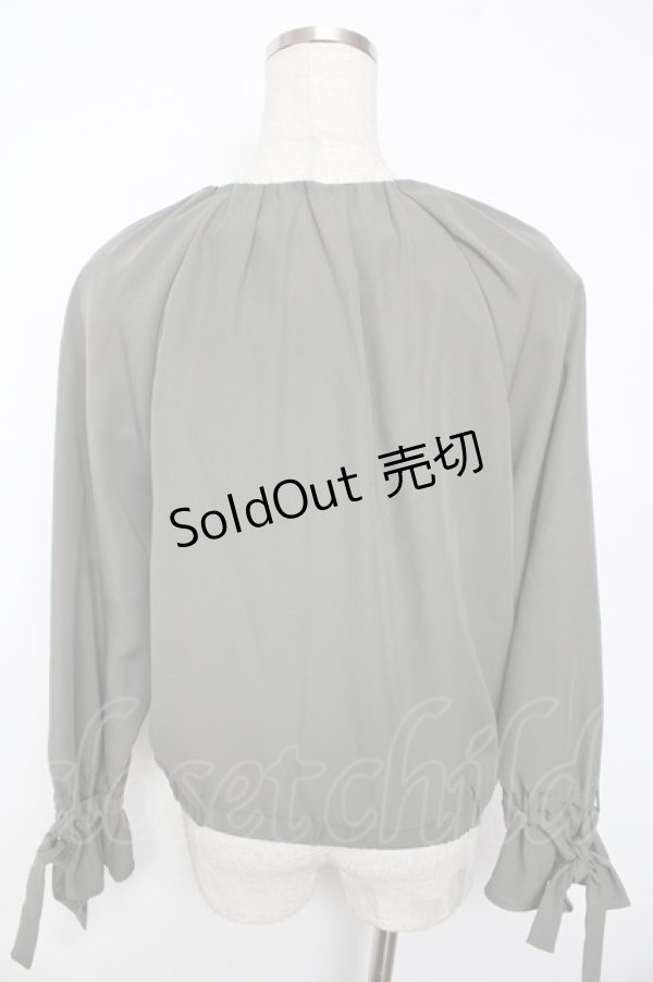 画像2: axes femme / ゆれパールギャザーブルゾン M グリーン Y-25-10-10-087-AX-JA-SZ-ZI (2)