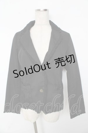 画像: axes femme / 襟レースジャケット M 黒 Y-25-10-10-089-AX-JA-SZ-ZY