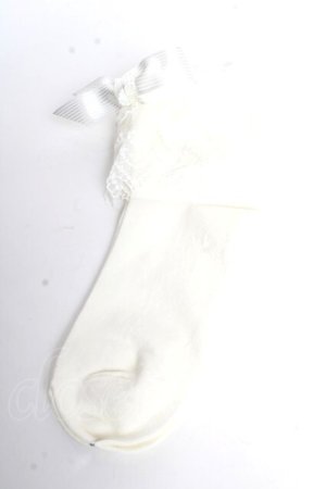画像: BABY,THE STARS SHINE BRIGHT / Fairy tale Herbariumクルー丈ソックス  白 Y-25-10-10-009-BA-ZA-SZ-ZY