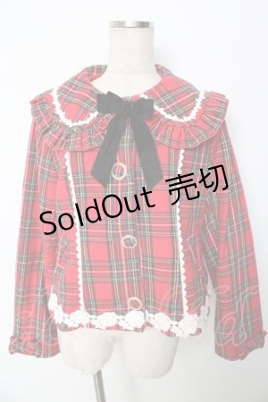 画像: axes femme kawaii / ガーリーリボンショートコート M 赤 Y-25-10-10-091-AX-CO-SZ-ZI