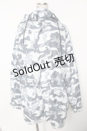 画像: NieR Clothing / カモフラダウンパーカー  グレー Y-25-10-10-095-PU-CO-SZ-ZY
