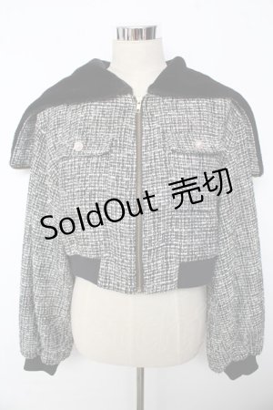 画像: Ank Rouge / ツイードブルゾン  黒 Y-25-10-10-102-CA-JA-SZ-ZY