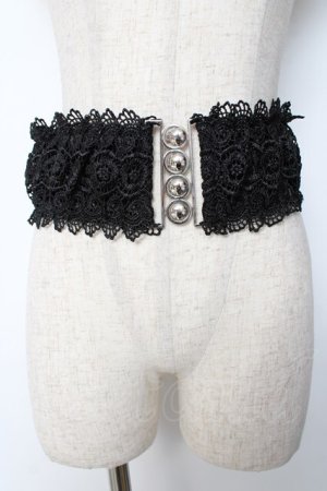 画像: axes femme POETIQUE / レースゴムベルト  黒 Y-25-10-10-011-AX-ZA-SZ-ZY