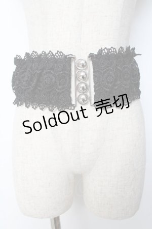 画像: axes femme POETIQUE / レースゴムベルト  黒 Y-25-10-10-011-AX-ZA-SZ-ZY