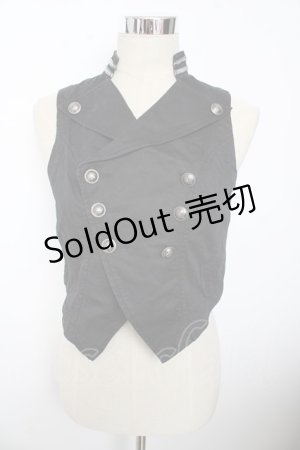 画像: ALGONQUINS / 立ち襟Wボタンベスト F 黒 Y-25-10-10-105-AL-TO-SZ-ZI