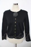 画像1: INGEBORG / カメリアモチーフ付きスウェットカーディガン F 黒 Y-25-10-10-111-LO-TO-SZ-ZY (1)
