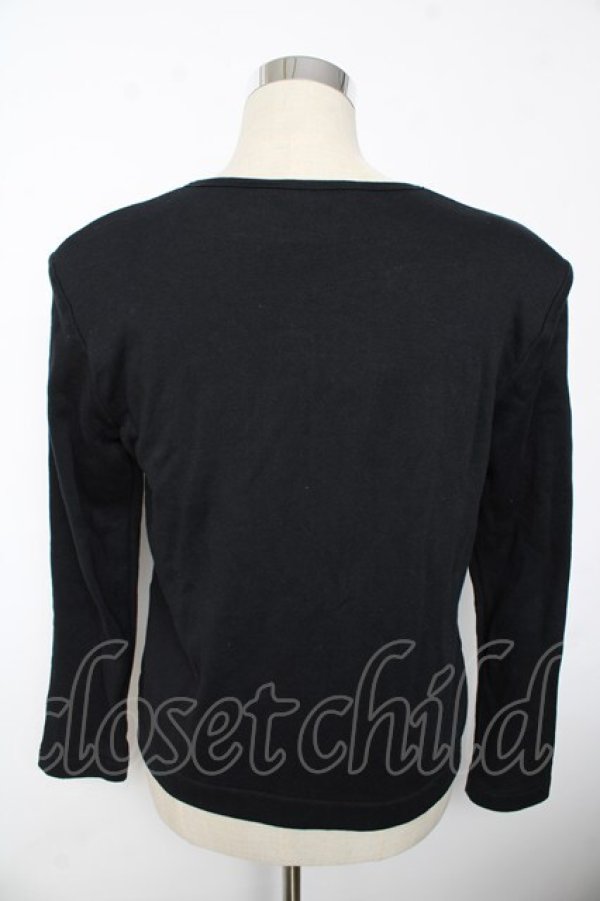 画像2: INGEBORG / カメリアモチーフ付きスウェットカーディガン F 黒 Y-25-10-10-111-LO-TO-SZ-ZY (2)