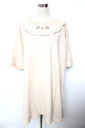 画像: PINK HOUSE / クロスステッチロゴ刺繍入りチュニック  ベージュ Y-25-10-10-112-LO-OP-SZ-ZY