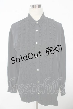 画像: INGEBORG / フリルブラウス F 黒 Y-25-10-10-114-LO-BL-SZ-ZY