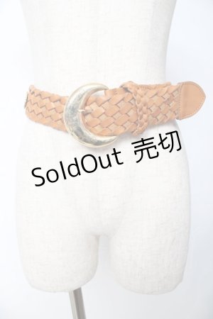 画像: INGEBORG / モチーフ付きレザーベルト  キャメル Y-25-10-10-013-LO-ZA-SZ-ZY