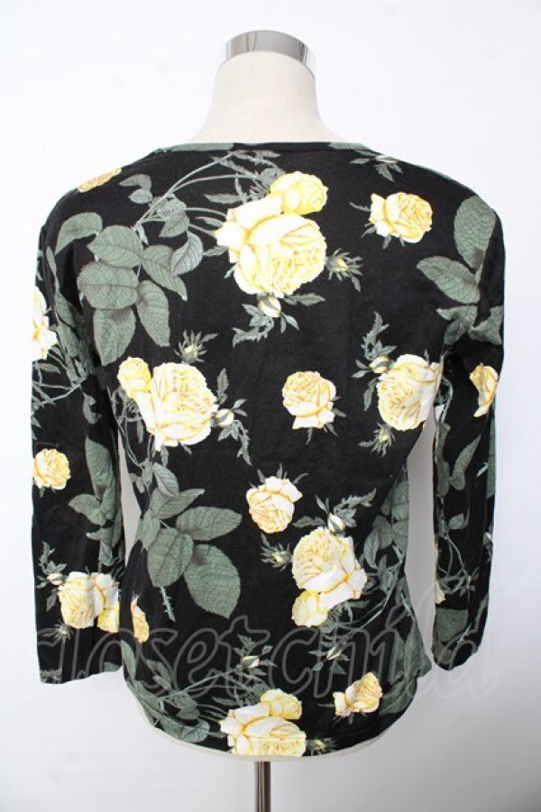 画像2: INGEBORG / ローズプリントカットソー F 黒 Y-25-10-10-118-LO-TO-SZ-ZY (2)