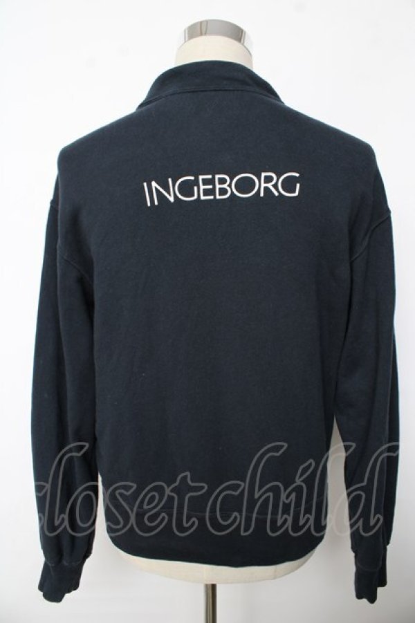 画像2: INGEBORG / ロゴptスウェットブルゾン F 紺 Y-25-10-10-119-LO-TO-SZ-ZY (2)
