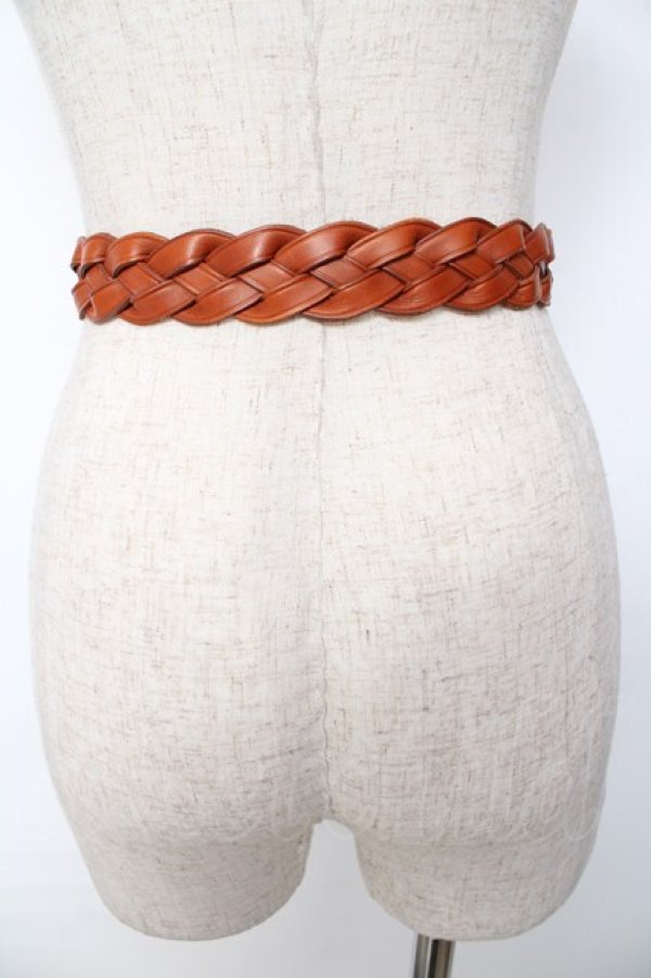 画像2: INGEBORG / 編み込みベルト  ブラウン Y-25-10-10-014-LO-ZA-SZ-ZT488 (2)