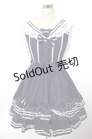 画像: AND ROMEO / セーラージャンパースカート  ネイビー Y-25-10-10-136-LO-OP-SZ-ZY