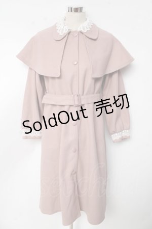 画像: melume / maki melumeレース付きロングコート  ピンク Y-25-10-10-148-LO-CO-SZ-ZY