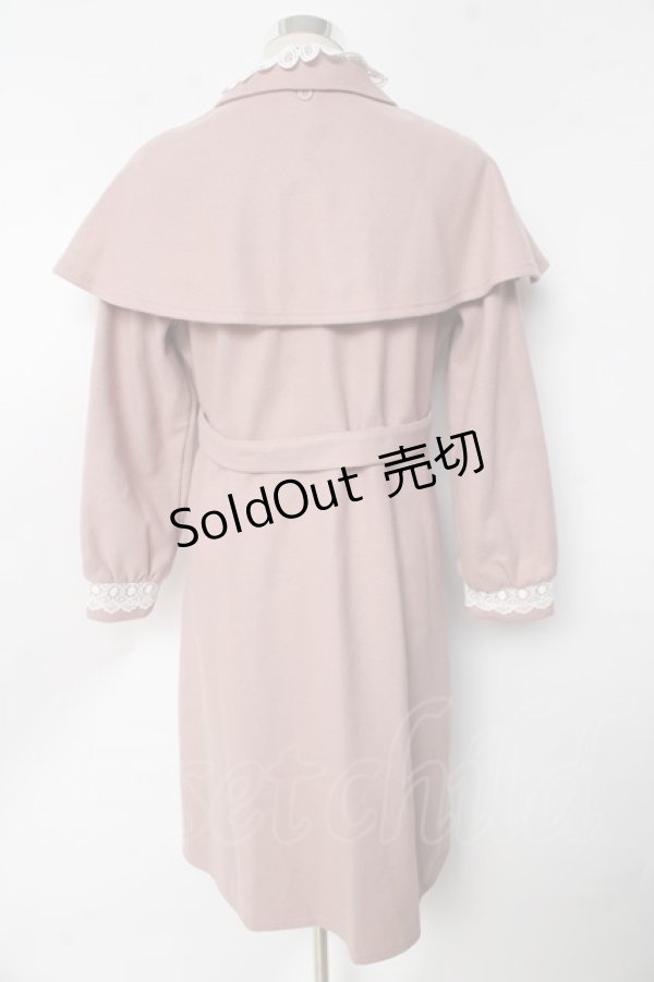 画像2: melume / maki melumeレース付きロングコート  ピンク Y-25-10-10-148-LO-CO-SZ-ZY (2)
