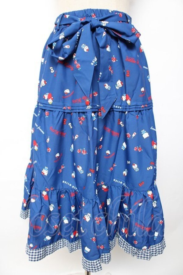 画像1: axes femme / ハローキティプリントスカート  青 Y-25-10-10-159-AX-SK-SZ-ZI (1)