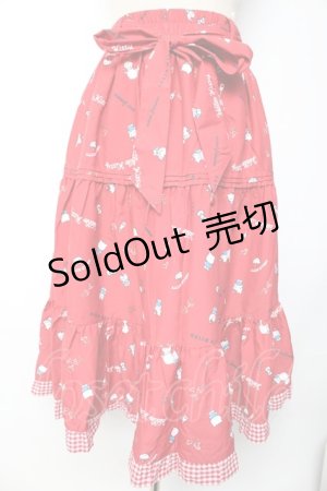 画像: axes femme / ハローキティプリントスカート  赤 Y-25-10-10-160-AX-SK-SZ-ZI