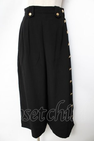 画像: INGEBORG / サイドボタンデザインパンツ  黒 Y-25-10-10-169-LO-PA-SZ-ZY