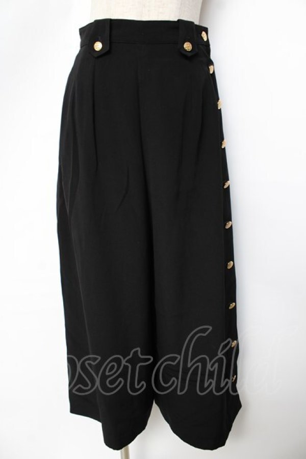 画像1: INGEBORG / サイドボタンデザインパンツ  黒 Y-25-10-10-169-LO-PA-SZ-ZY (1)