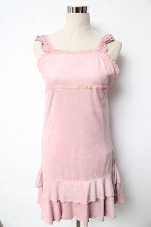 画像1: ロリータその他ブランド / フェイクスエードワンピース  ピンク Y-25-10-10-171-LO-OP-SZ-ZY (1)