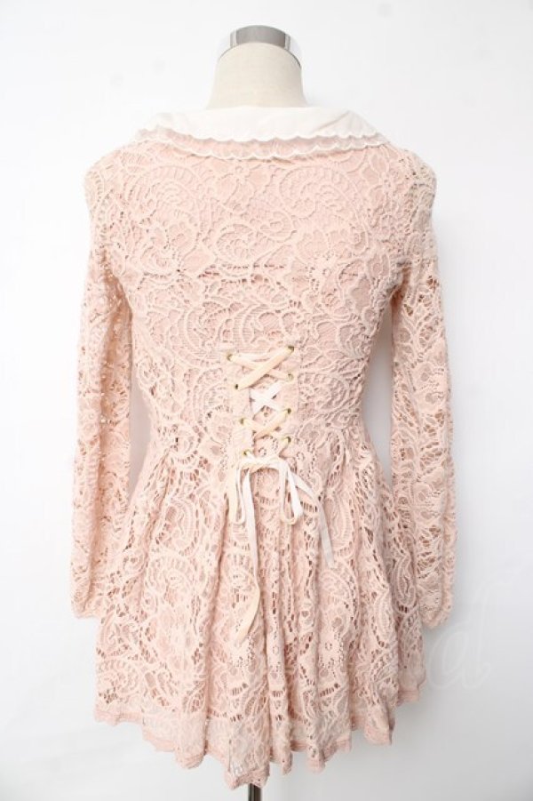 画像2: LIZ LISA / 衿花ビジュー総レースワンピース 0 ピンク Y-25-10-10-178-LO-OP-SZ-ZY (2)
